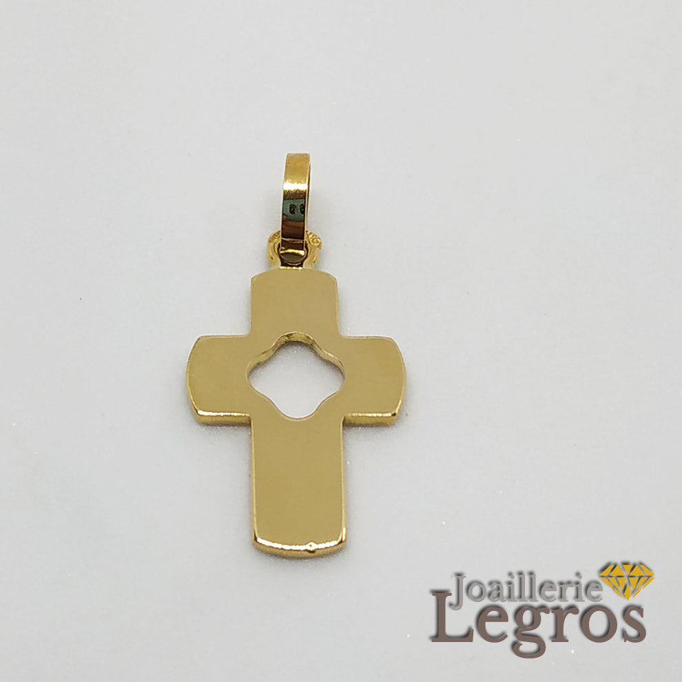 Bijou Pendentif croix ajourée or jaune 18 carats joaillerie legros bijouterie