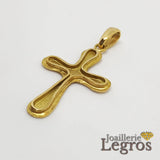 Bijou Pendentif croix arrondie et en relief or jaune 18 carats joaillerie legros bijouterie