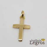 Bijou Pendentif croix demi bombée or jaune 18 carats joaillerie legros bijouterie