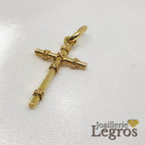 Bijou Pendentif croix et liens or jaune 18 carats joaillerie legros bijouterie