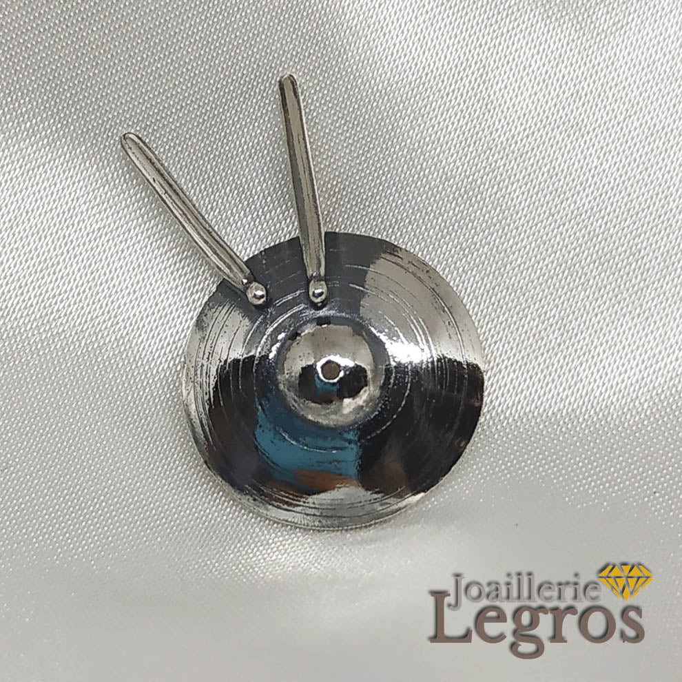Bijou Pendentif Cymbale et baguettes Batterie Percussion en argent 925 joaillerie legros bijouterie