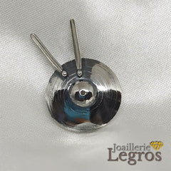 Bijou Pendentif Cymbale et baguettes Batterie Percussion en argent 925 joaillerie legros bijouterie