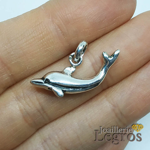 Pendentif Dauphin Argent 925 Rhodié – Collier Enfant Fille MATERIA, Motif Marin Adorable Et Protégé