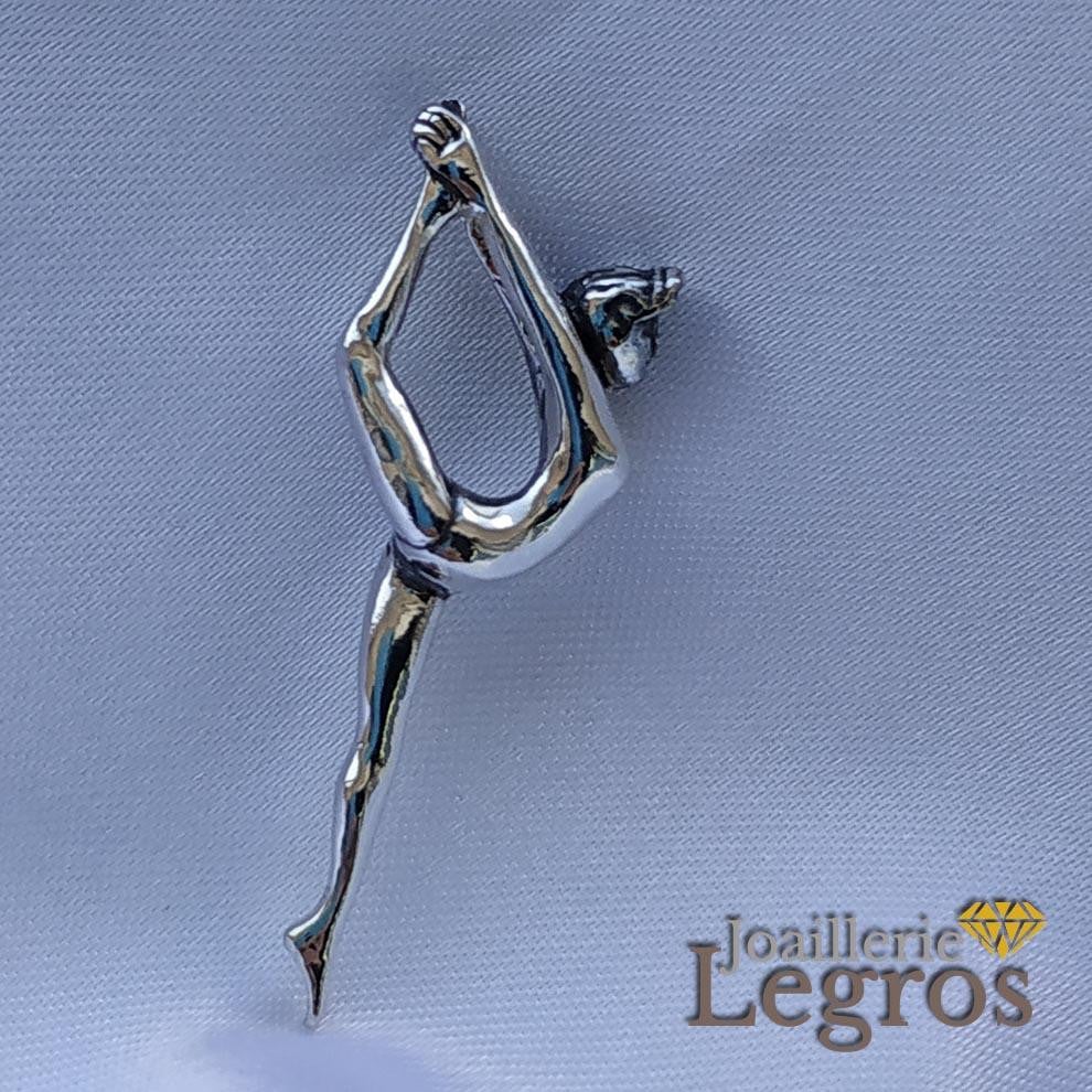 Bijou Pendentif gymnaste en argent 925 joaillerie legros bijouterie