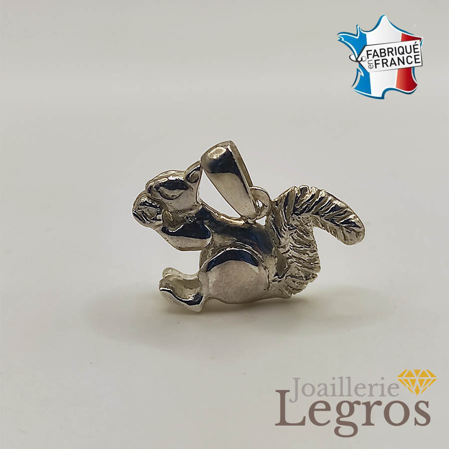 Bijou Pendentif écureuil noisette en argent 925 joaillerie legros bijouterie