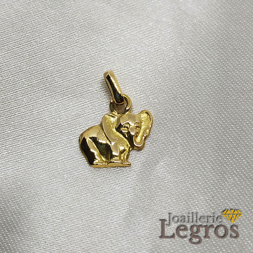 Bijou Pendentif éléphant or jaune 18 carats demi volume joaillerie legros bijouterie