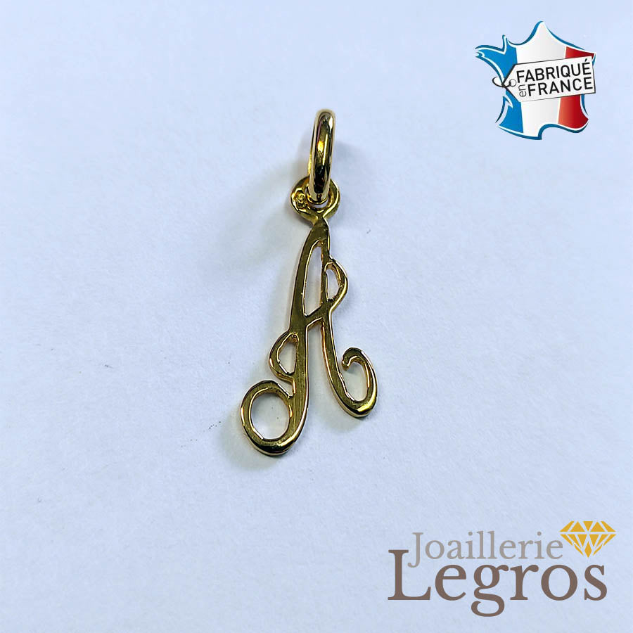Bijou Pendentif lettre initiale en or jaune 18 carats joaillerie legros bijouterie