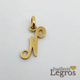 Bijou Pendentif lettre initiale en or jaune 18 carats joaillerie legros bijouterie