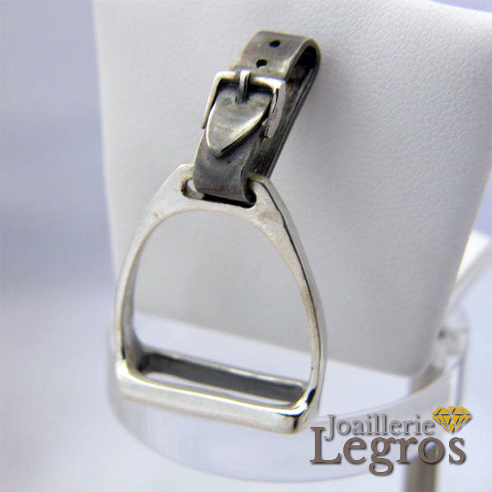 Bijou Pendentif étrier cheval argent 925 joaillerie legros bijouterie
