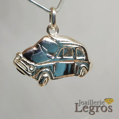 Bijou Pendentif Voiture Fiat 500 en argent 925 joaillerie legros bijouterie