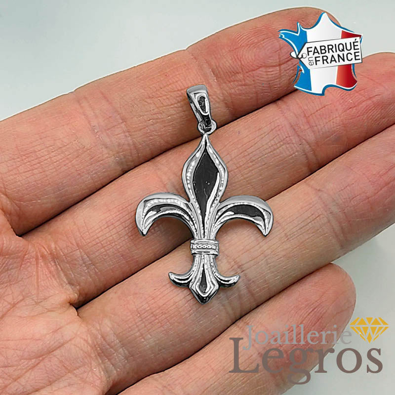 Bijou Pendentif Fleur de Lys Royal en argent 925 joaillerie legros bijouterie