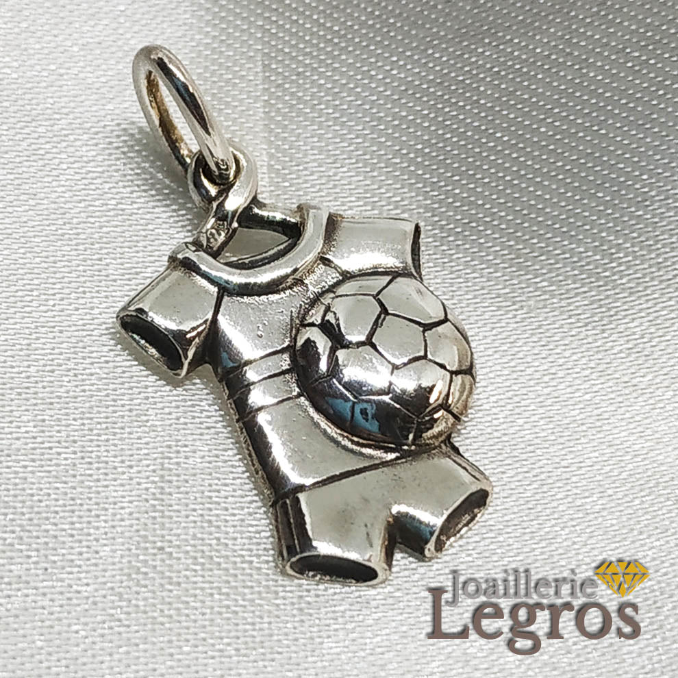 Bijou Pendentif football Maillot et ballon en Argent 925 joaillerie legros bijouterie