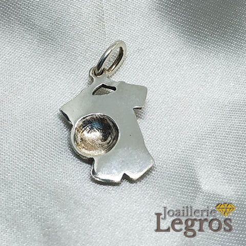 Pendentif Ballon de foot en argent rhodié - petit modèle Pendentif Ballon de foot en argent rhodié - petit modèle