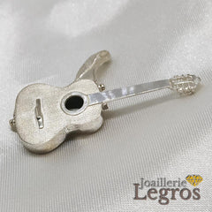 Bijou Pendentif Guitare Acoustique Manouche Argent 925 Petit Modèle joaillerie legros bijouterie