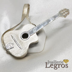 Bijou Pendentif Guitare Acoustique Manouche Argent 925 Grand Modèle joaillerie legros bijouterie
