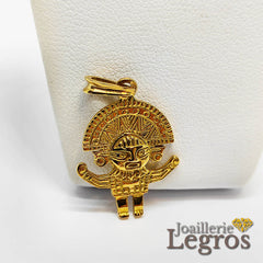 Bijou Pendentif Inca Dieu soleil en or jaune 18 carats joaillerie legros bijouterie
