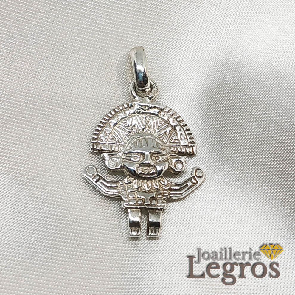 Bijou Pendentif Inca Dieu soleil en argent 925 joaillerie legros bijouterie