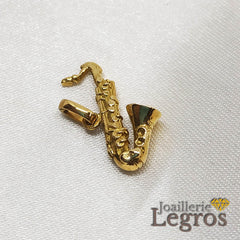 Bijou Pendentif Saxophone 3D en Or Jaune 18 carats joaillerie legros bijouterie