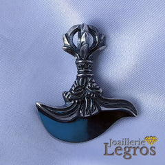 Bijou Pendentif Kartrika ou Kartika couperet tibétain en argent 925 joaillerie legros bijouterie