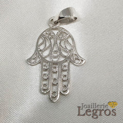 Bijou Pendentif main de fatma en argent 925 joaillerie legros bijouterie
