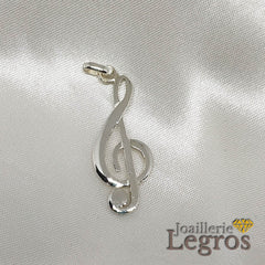 Bijou Pendentif clé de sol en argent 925 joaillerie legros bijouterie