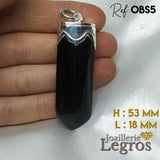 Bijou Pendentif Obsidienne Oeil Celeste Argentée Manta Huichol en Argent 925 joaillerie legros bijouterie