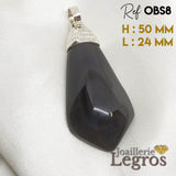 Bijou Pendentif Obsidienne Oeil Celeste Argentée Manta Huichol en Argent 925 joaillerie legros bijouterie