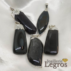 Bijou Pendentif Obsidienne Argent 925 joaillerie legros bijouterie