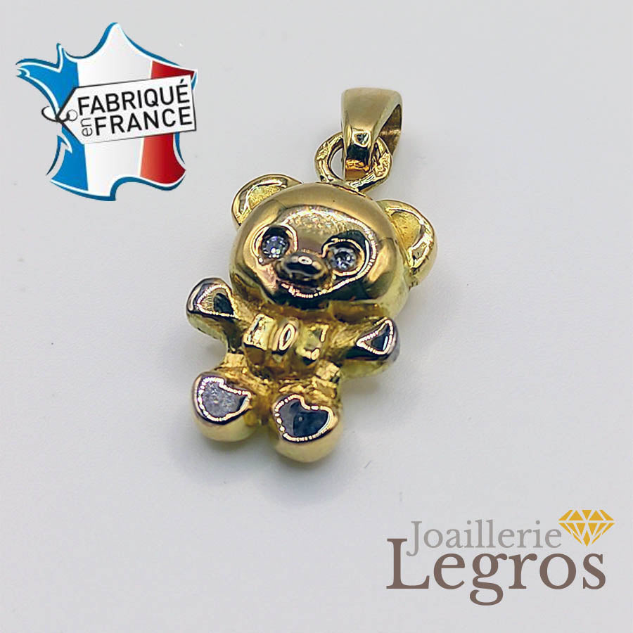 Bijou Pendentif ourson en volume or 18 carats joaillerie legros bijouterie