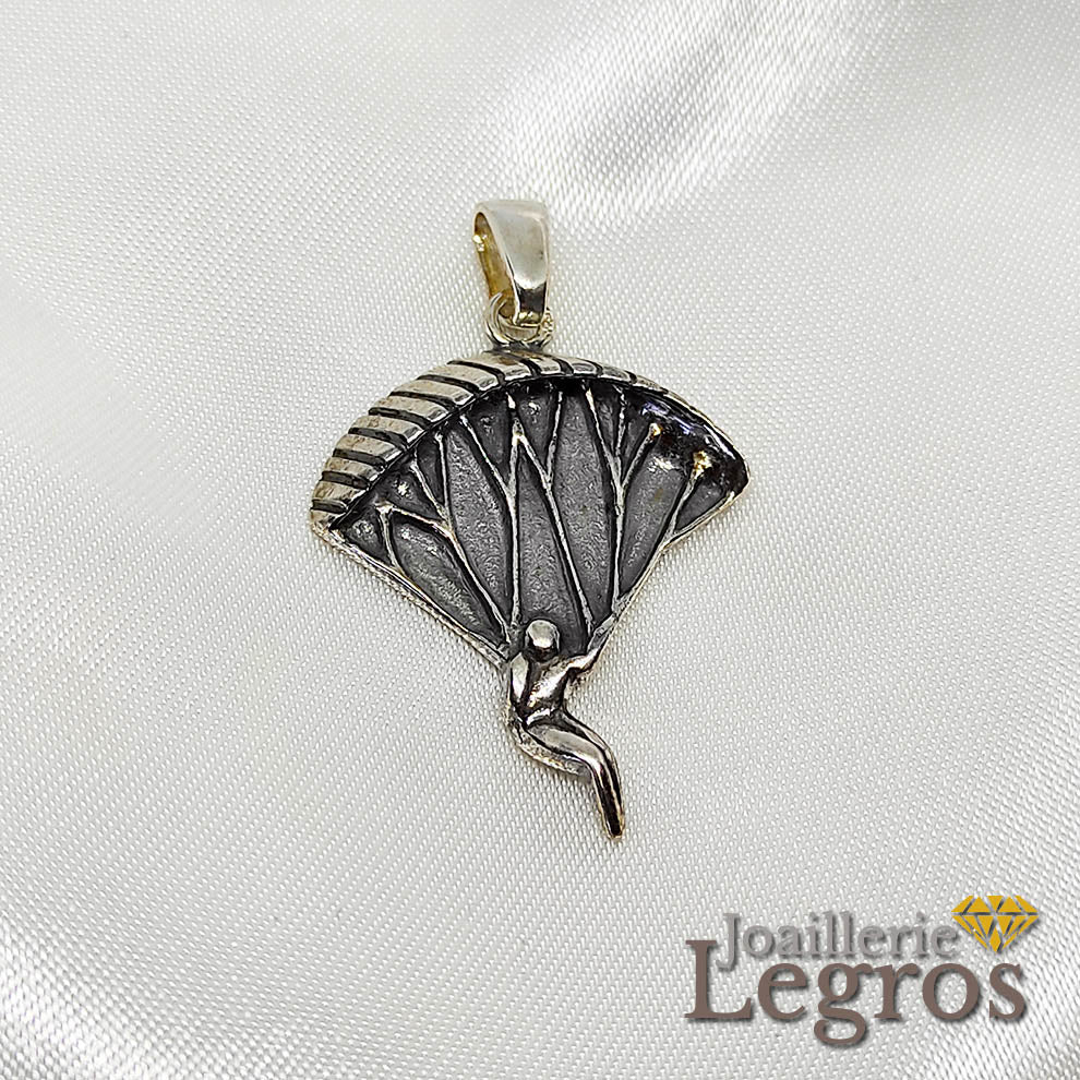 Bijou Pendentif parachute parapente en argent 925 joaillerie legros bijouterie