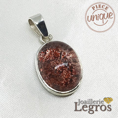 Bijou Pendentif Quartz à inclusions de Lépidocrocite de Madagascar - Argent 925 joaillerie legros bijouterie