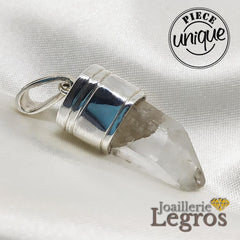 Bijou Pendentif Quartz Blanc Argent 925 joaillerie legros bijouterie