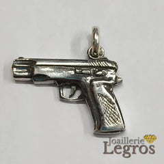 Bijou Pendentif Revolver CZ en argent joaillerie legros bijouterie