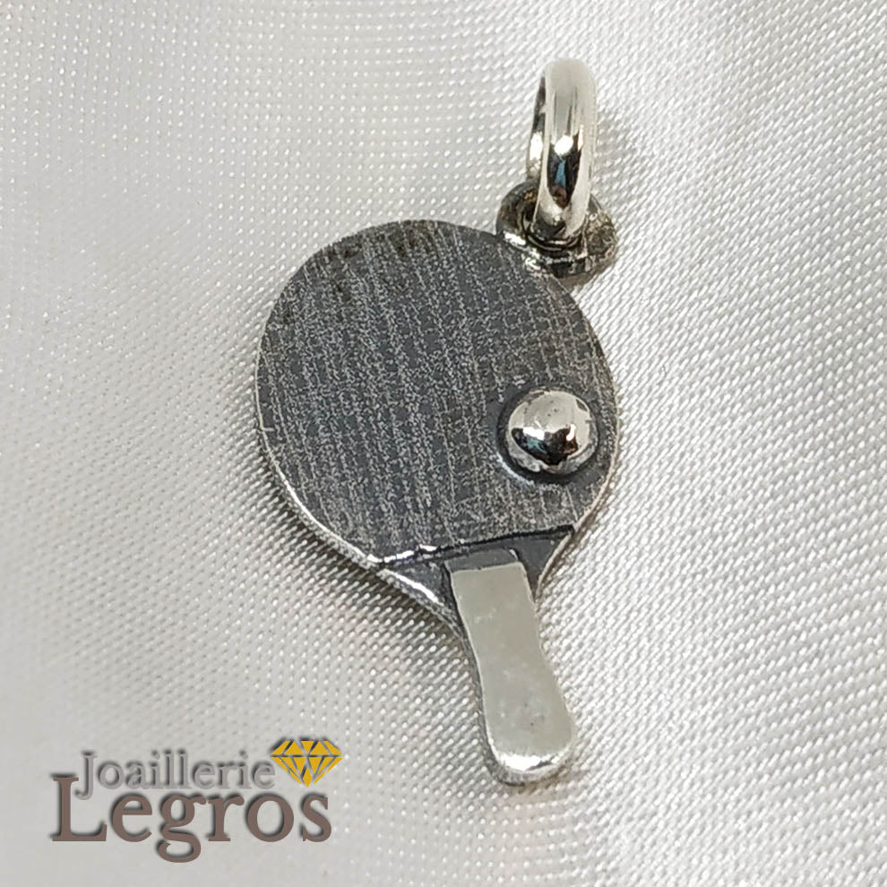 Bijou Pendentif tennis de table ping pong en argent 925 joaillerie legros bijouterie
