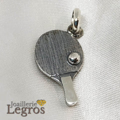 Bijou Pendentif tennis de table ping pong en argent 925 joaillerie legros bijouterie