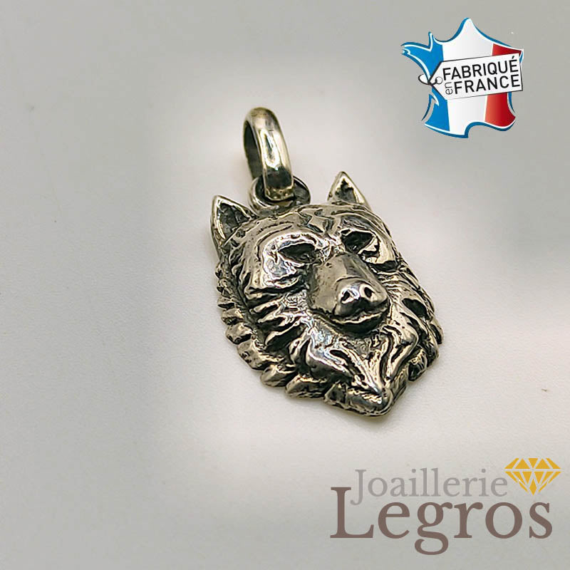 Bijou Pendentif tête de loup argent 925 joaillerie legros bijouterie