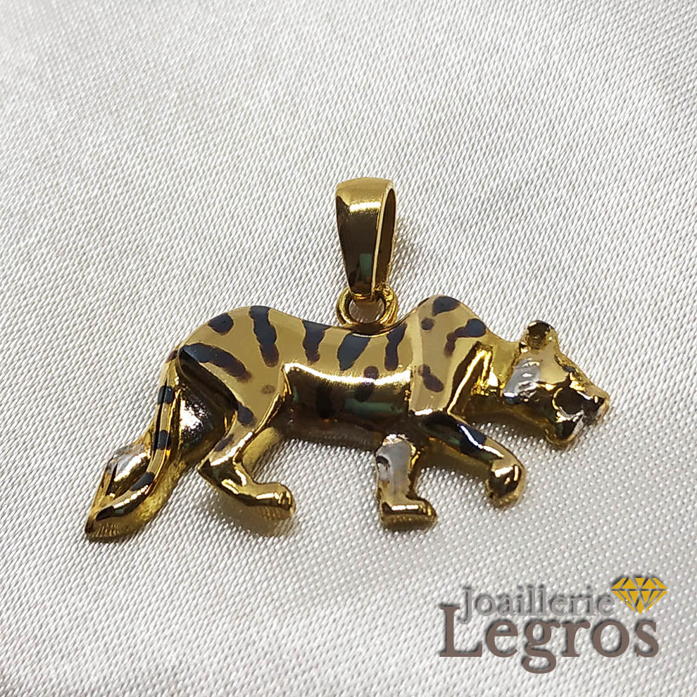 Bijou Pendentif Tigre en or jaune 18 carats joaillerie legros bijouterie