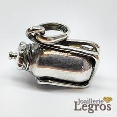 Bijou Pendentif gourde de vélo en volume en argent 925 joaillerie legros bijouterie