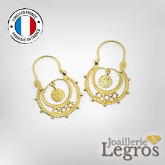 Bijou Boucles d'oreilles créoles savoyardes pour enfant en or jaune 18 carats joaillerie legros bijouterie