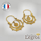 Bijou Boucles d'oreilles créoles savoyardes pour enfant en or jaune 18 carats joaillerie legros bijouterie