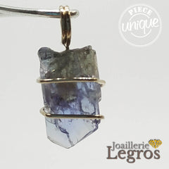 Bijou Pendentif tanzanite brute en or blanc 18 carats #2 joaillerie legros bijouterie