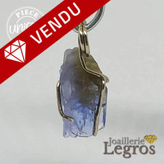 Bijou Pendentif tanzanite brute en or blanc 18 carats joaillerie legros bijouterie