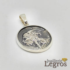 Bijou Médaille Vercingetorix Gallia Gaulois en argent 925 joaillerie legros bijouterie
